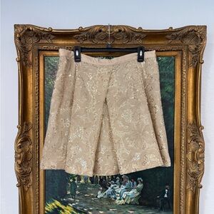 Anthropologie Plenty by Tracy Reese Pleated Gold Sequin Skirt size 14